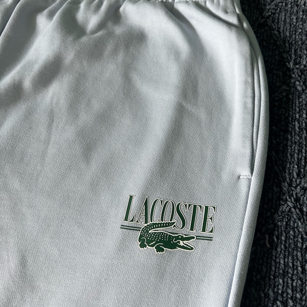 Lacoste light blue straight leg Sweatpants with Green Logo